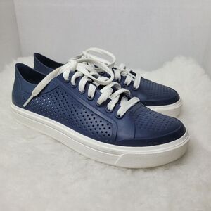 Crocs Citilane Roka Rubber Court Lace Up Navy Waterproof Sneaker Shoes Size 8